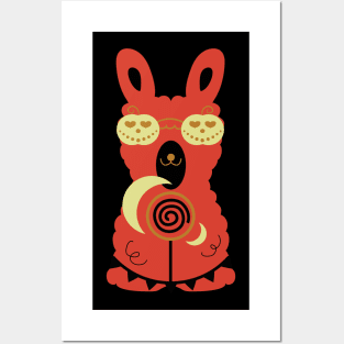 Halloween pumpkin llama Posters and Art